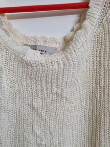 Off White Netted Top
