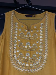 Yellow Embroidered Kurta