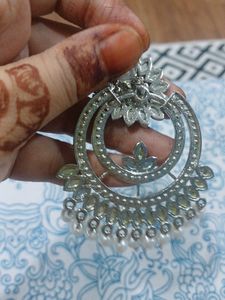 Silver Earrings With Tika