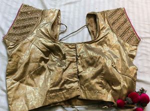 Elegant Pink and golden heavy saree