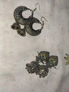 Assorted Silver Earrings Set of 5