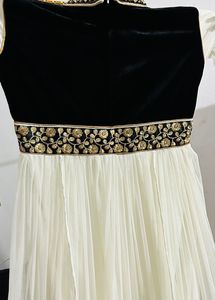 B/W Net Long Frock