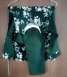Green Floral Print Piece Set