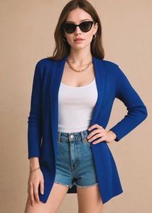 Pinterest Blue Knit Cardigan A