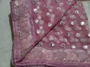 Pink Floral Dupatta