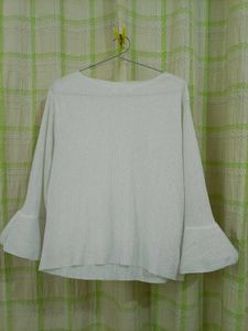 White Bell Sleeve Top
