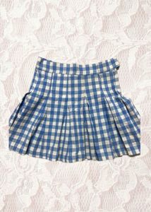 Gingham Pleated Mini Skirt
