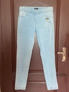 Rio Blue Washed colour Cotton blend Denim
