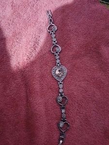 Steel Colour White Diamond Bracelet