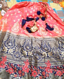 Banarshi lhegha Blue & Pink Color