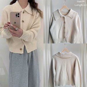 Polo Neck Cardigan Sweater