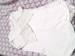 Lace Detail White Top