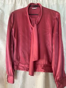 Vintage Silk Tie-Neck Blouse