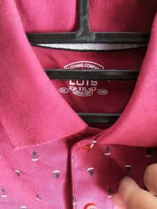 Lois Polo Shirt - Burgundy Patterned