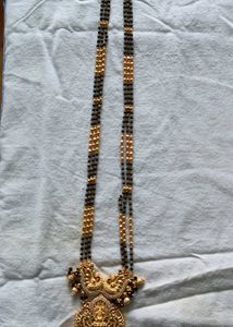 Lakshmi Locket Black Beads