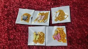 Butterfly Charm Necklaces (Set of 5)