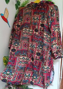 Boho Print Tunic Top
