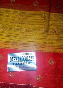 Elegant Red &amp; Gold Saree