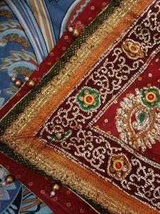 Red &amp; Gold Dupatta Fabric
