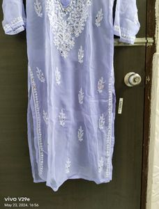 New Unused Georgette Chickenkari Kurti