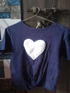 Cute Navy Blue Heart Tee