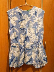 Floral Sleeveless Peplum Formal Top