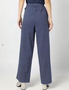 Striped Straight Fit Flat-Front Trousers
