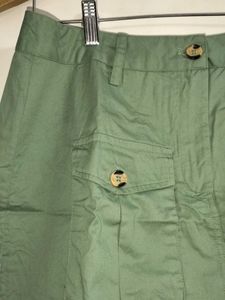 Green Cargo Mini Skirt