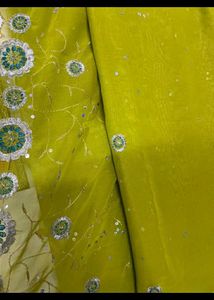 lime green saree💚