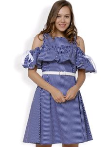 Ruffled Blue Dress With Bow Design 💙🎀