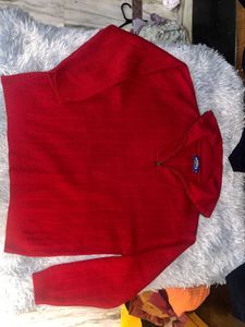 oversized Red Zip Sweater