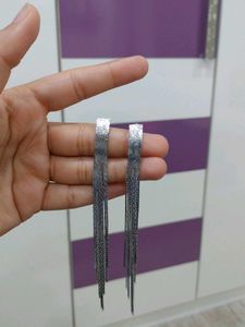 Silver Tassel Drop Earrings