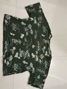 Tropical Print Green T-Shirt