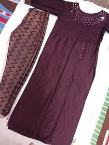 Magenta Kurta Set With Pant
