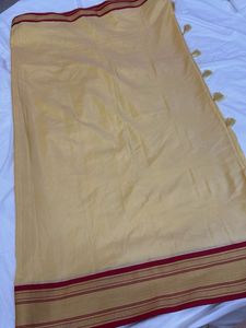 Kesari Coloured Banarasi Silk Saree