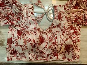 Red Floral Jimichu Blouse