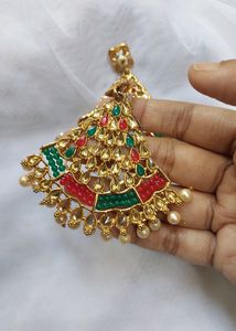 MULTI COLOURED KUNDAN &amp; PEARLS CHANDELIERS 🎀