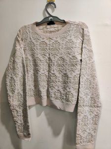 Embroidered Cropped Sweater