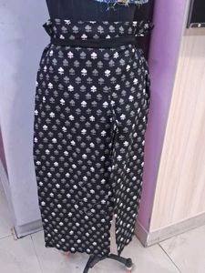Elegant Black Floral Kurta N Plazoo