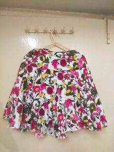 Floral Print Mini Flared Skirt