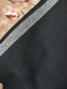 Black Skirt with Silver glitter Stripe