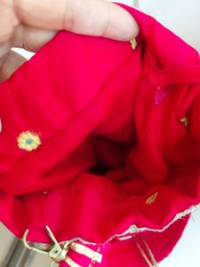 Red &amp; Gold Potli Pouch
