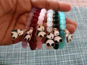 Cute Beaded Bracelet with Panda Charm