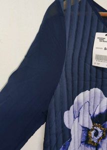 Trendy Blue Chiffon Tops For Women