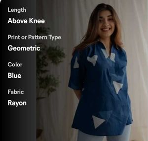Blue Geometric Print Tunic