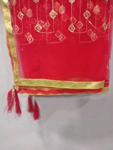 Bridal Red &amp; Gold Ghungatt