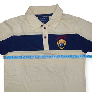 Premium Xposure Polo T-Shirt | Size M | Beige-Navy