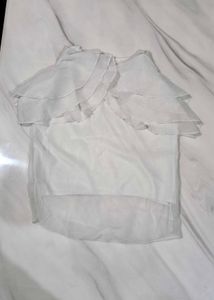 White Flutter Sleeve Top