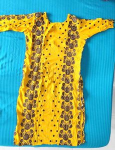 Yellow Floral Print Dress