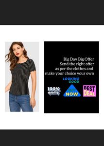 Shein, Round Neck Style- Elegant striped  top